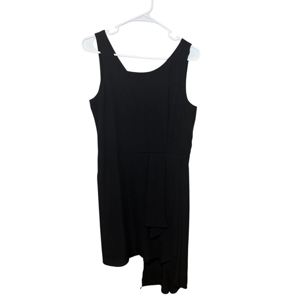 BCBGMAXAZRIA Runway Black Sleeveless Asymmetrical Ruffle Dress - Picture 1 of 3